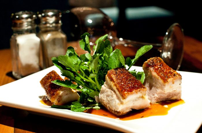 Crispy cider roasted pork belly