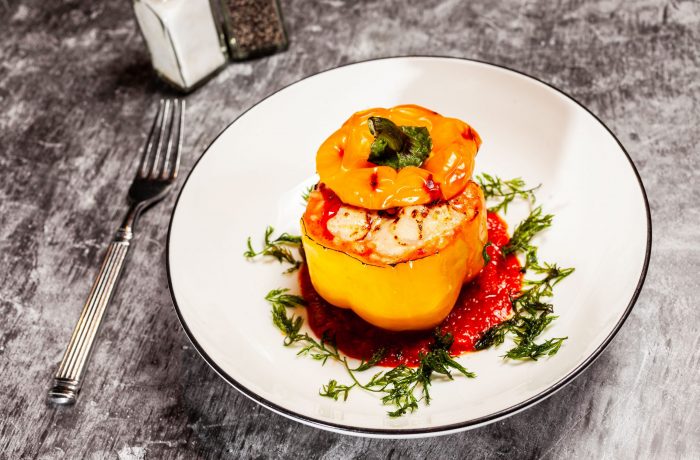 Tomato Risotto Stuffed Pepper